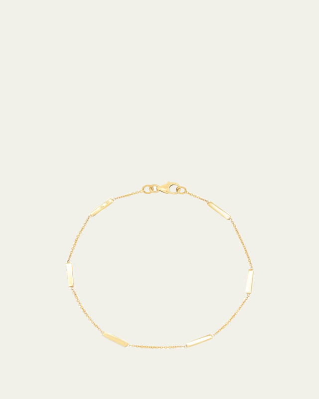18K Bar By-the-Inch Bracelet on 14k Chain